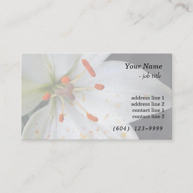 Carte De Visite fleur de lis blanc (Devant)