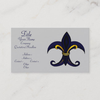 Carte De Visite Fleur de lis bleu/or