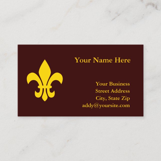 Carte De Visite Fleur de Lis en or (Devant)