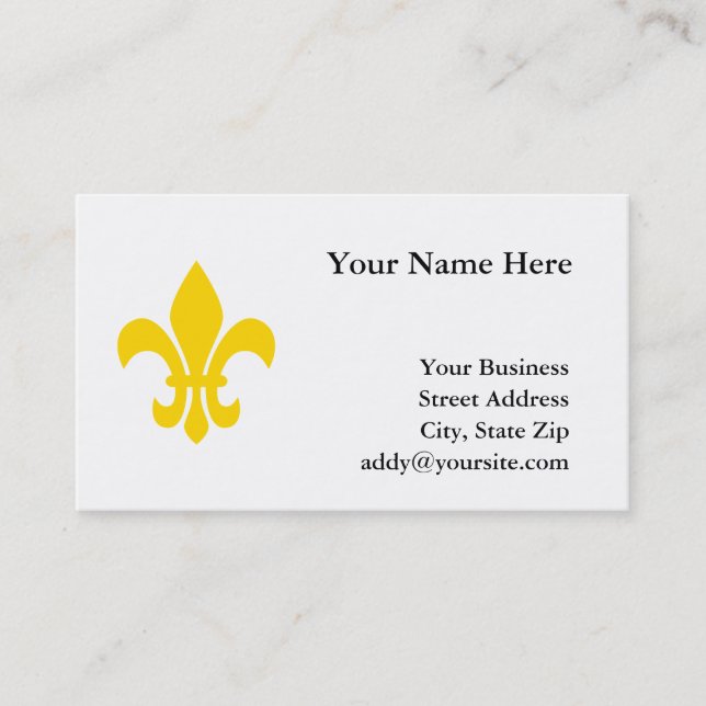 Carte De Visite Fleur de lis en or (Devant)
