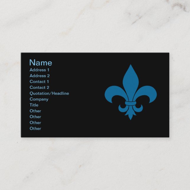 Carte De Visite Fleur de lis Motif Classic (Devant)