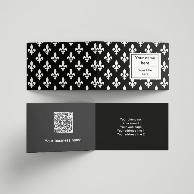 Carte De Visite Fleur de Lis Motif, française, royale, blanche (Créateur téléchargé)