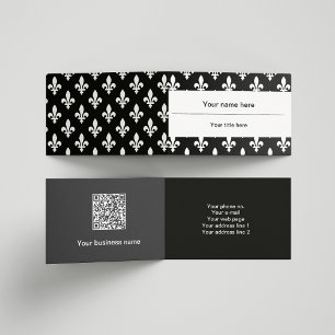 Carte De Visite Fleur de Lis Motif, française, royale, blanche