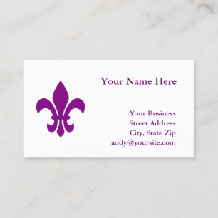 Carte De Visite Fleur de Lis violette