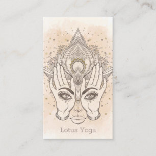 Carte De Visite Fleur de lotus bohème Peach & Gold Beauté