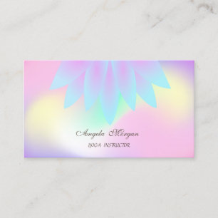Carte De Visite Fleur de Lotus Chic Élégant de Style Hographique
