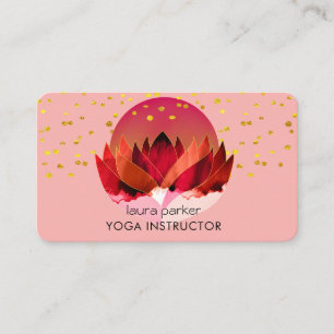 Carte De Visite Fleur de Lotus de Massage de Méditation de Yoga Bi