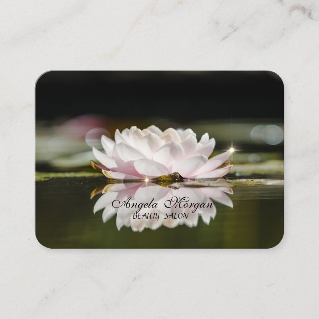 Carte De Visite Fleur de lotus de paysage élégant  (Devant)