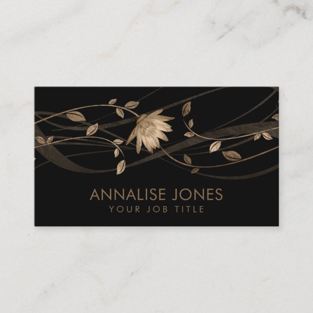 Carte De Visite Fleur de Lotus d'or (Devant)