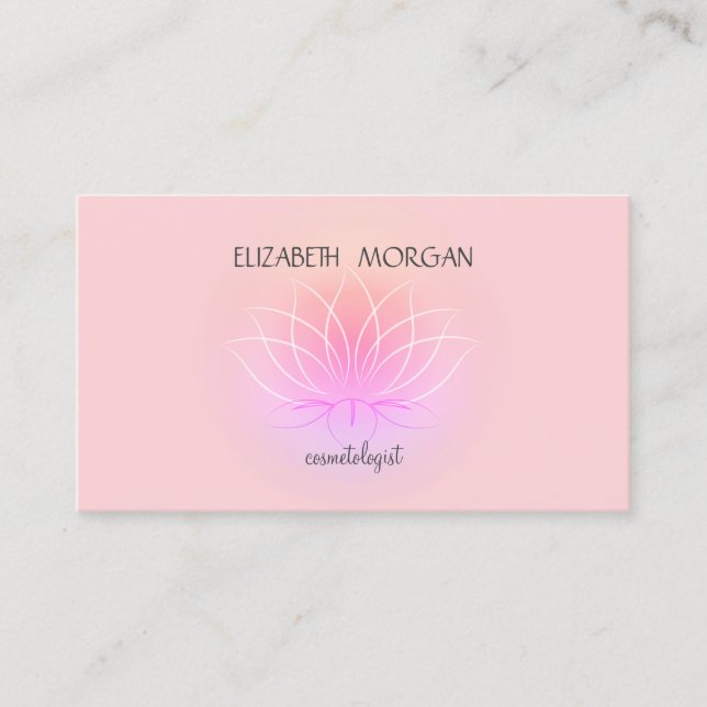 Carte De Visite Fleur de Lotus Élégante Moderne (Devant)