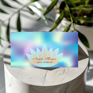 Carte De Visite Fleur de Lotus Holographique Professionnelle Éléga