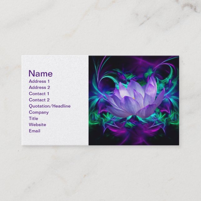 Carte De Visite Fleur de lotus pourpre et sa signification (Devant)