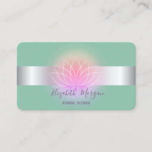 Carte De Visite Fleur de lotus vert menthe professionnel moderne
