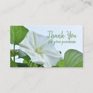 Carte De Visite Fleur de lune Blanc Nocturne Fleur Merci Floral