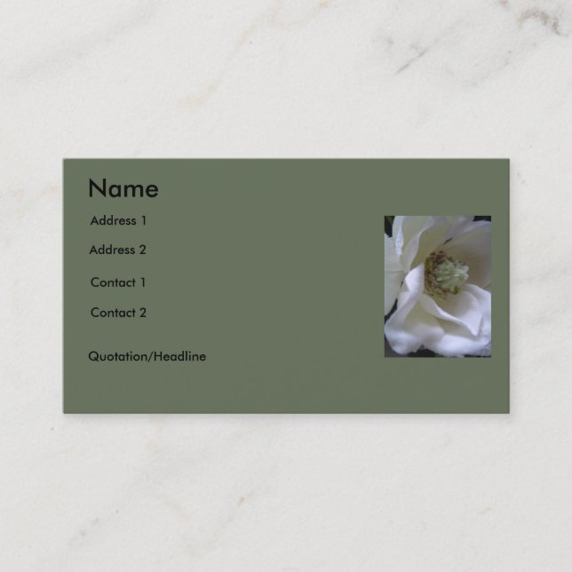 Carte De Visite Fleur de Magnolia (Devant)