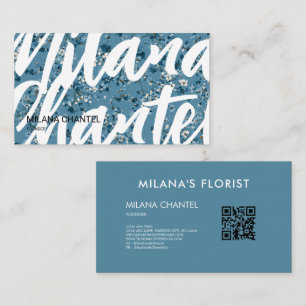 Carte De Visite Fleur de marguerite bleu sarcelle moderne tendance