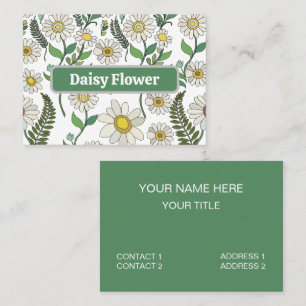 Carte De Visite Fleur de Marguerite Fleurs Sauvages Fleuriste