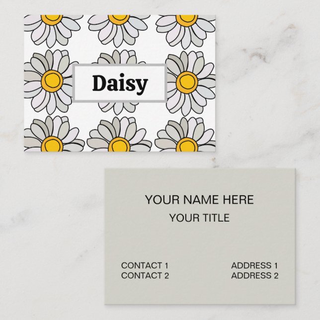 Carte De Visite Fleur de marguerite florale Daisy (Devant / Derrière)