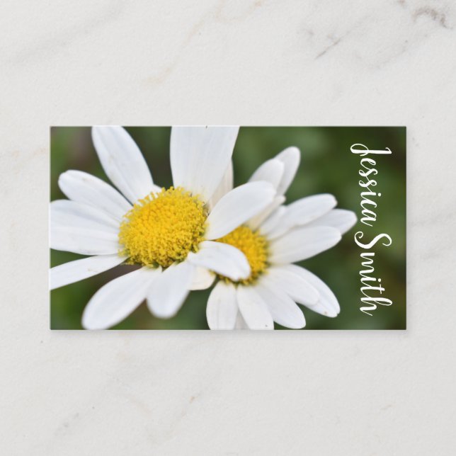 Carte De Visite Fleur de marguerite jaune blanc marguerites Nature (Devant)