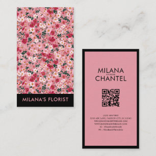 Carte De Visite Fleur de marguerite rose moderne tendance Fleurist