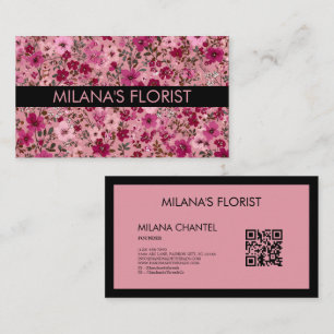 Carte De Visite Fleur de marguerite rose moderne tendance Fleurist