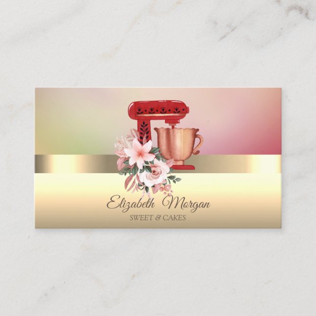 Carte De Visite Fleur de mélangeur chic moderne élégant (Devant)