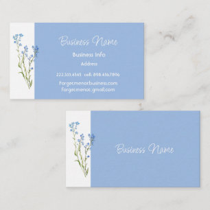 Carte De Visite Fleur de myosotis de jardin botanique à l'aquarell