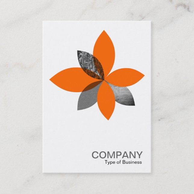 Carte De Visite Fleur de plante géométrique - Orange (Devant)