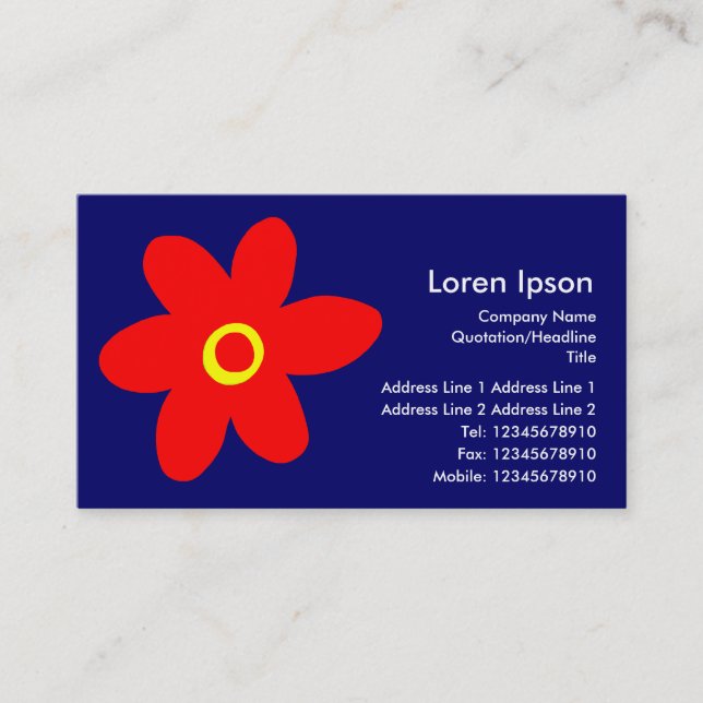 Carte De Visite Fleur de pop - Bleu foncé (Devant)