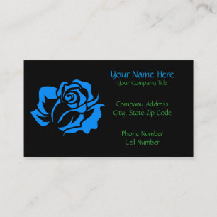 Carte De Visite Fleur de rose de bleu personnalisable