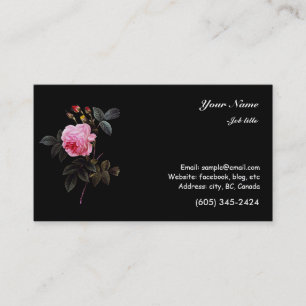 Carte De Visite fleur de rose et bourgeons