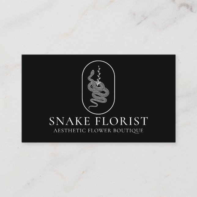 Carte De Visite Fleur de serpent d'animal noir (Devant)