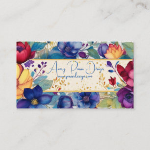 Carte De Visite Fleur de style aquarelle standard vintage