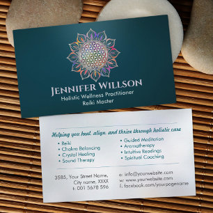 Carte De Visite Fleur de vie dans lotus