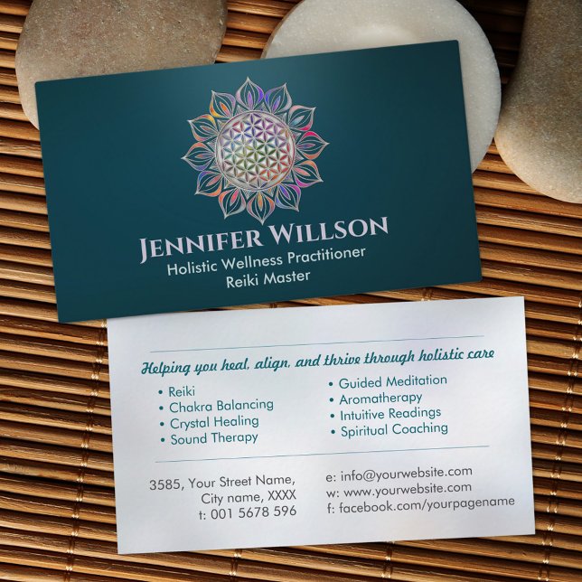 Carte De Visite Fleur de vie dans lotus (Créateur téléchargé)