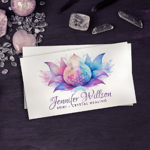 Carte De Visite Fleur de vie en fleur de lotus -Aquarelle