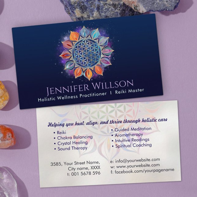 Carte De Visite Fleur de vie en lotus (Créateur téléchargé)