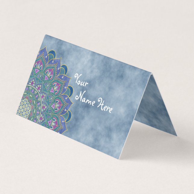 Carte De Visite Fleur De Vie - Mandala India Style 1 (Devant)