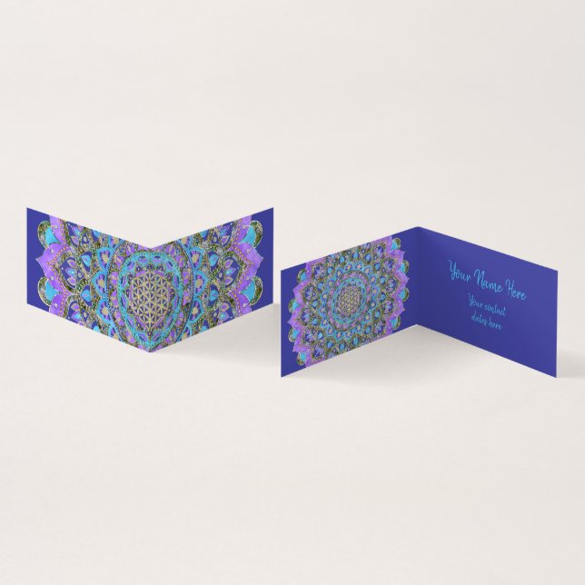 Carte De Visite Fleur De Vie - Mandala India Style 2 (Intérieur et extérieur)