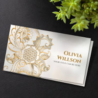 Fleur de vie Ornament - Pearl and Gold