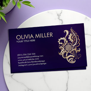 Carte De Visite Fleur de vie Ornament - Pearl and Gold