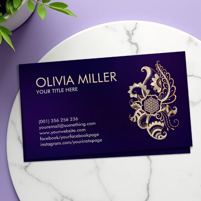 Carte De Visite Fleur de vie Ornament - Pearl and Gold (Créateur téléchargé)