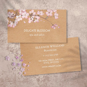 Carte De Visite Fleur délicate de Kraft rustique