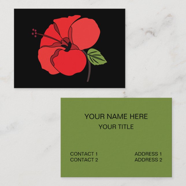 Carte De Visite Fleur d'Hibiscus Floral (Devant / Derrière)