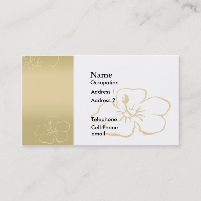 Carte De Visite Fleur d'or (Devant)