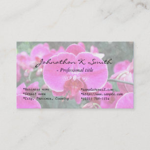 Carte De Visite Fleur d'orchidée rose, photographie florale