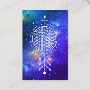 Carte De Visite Fleur d'univers de *~* de massage Reiki de yoga de