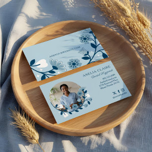 Carte De Visite Fleur Élégante en Fleurs Hygiéniste Dentaire Photo