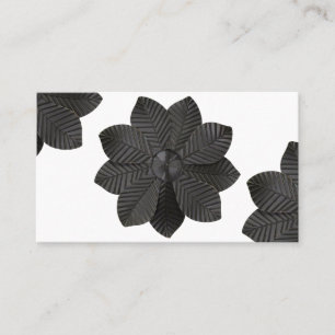 Carte De Visite Fleur en Mat Noir 3D 