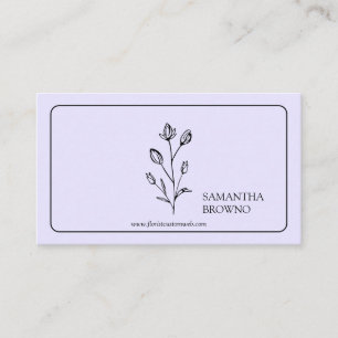 Carte De Visite Fleur encadrée lavande violet